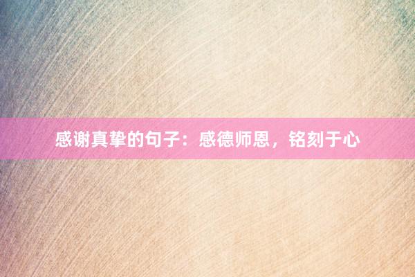 感谢真挚的句子:感德师恩,铭刻于心